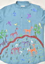 Load image into Gallery viewer, Bhil - Pithora Horses | 100% Linen | Limited Edition