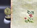 Load image into Gallery viewer, Chamba Rumal - Four Leaf Pink Flower | 100% Linen | Limited Edition