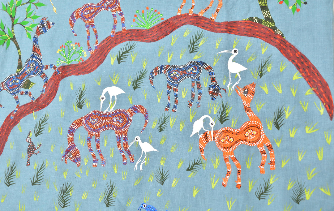 Bhil - Pithora Horses | 100% Linen | Limited Edition