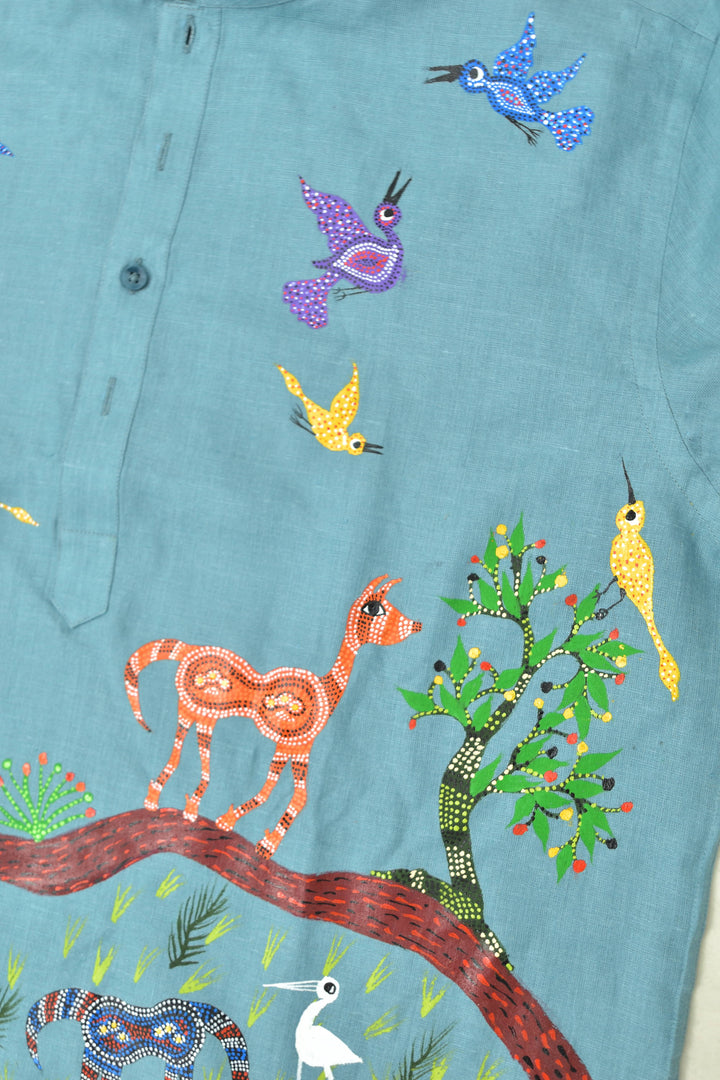 Bhil - Pithora Horses | 100% Linen | Limited Edition