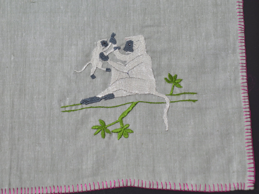 Chamba Rumal – Monkey-Ing Around | 100% Khadi | Limited Edition