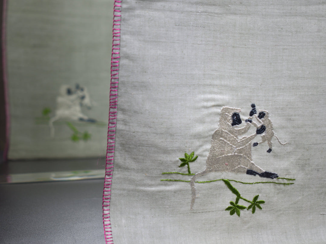 Chamba Rumal – Monkey-Ing Around | 100% Khadi | Limited Edition