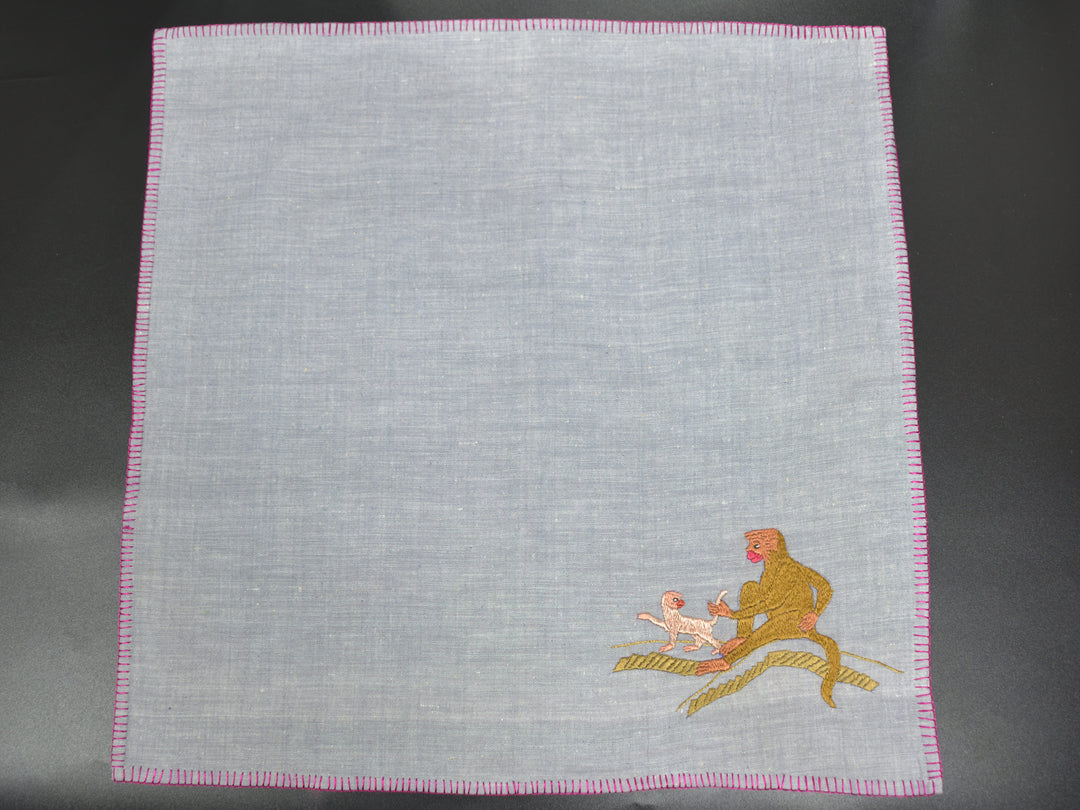 Chamba Rumal – Monkey Tricks | 100% Khadi | Limited Edition