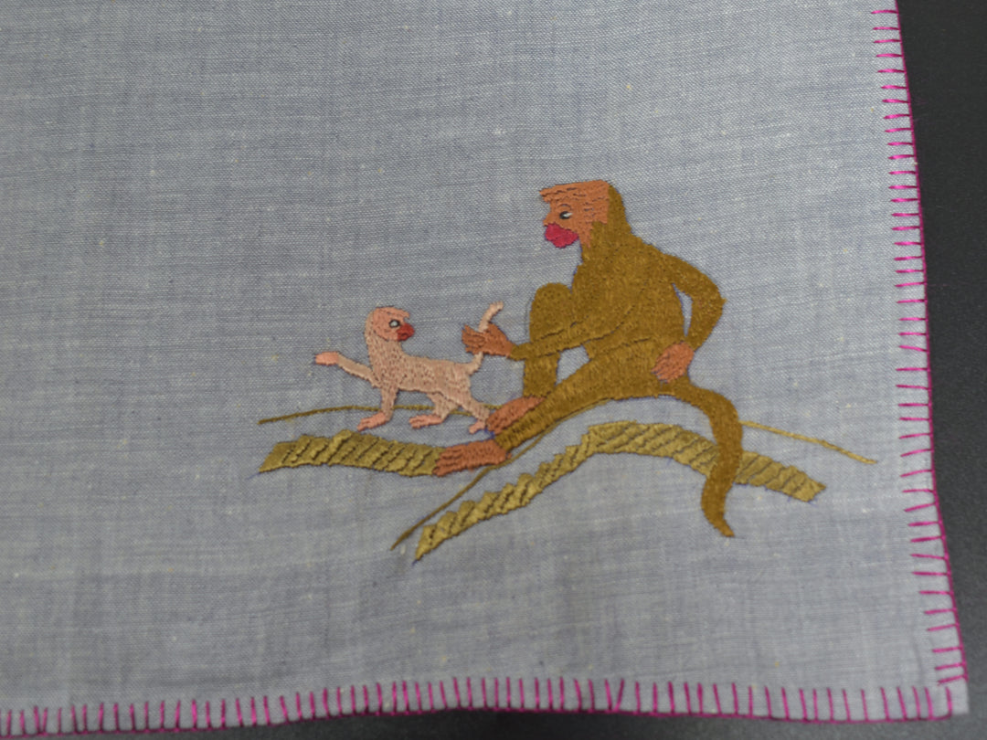 Chamba Rumal – Monkey Tricks | 100% Khadi | Limited Edition