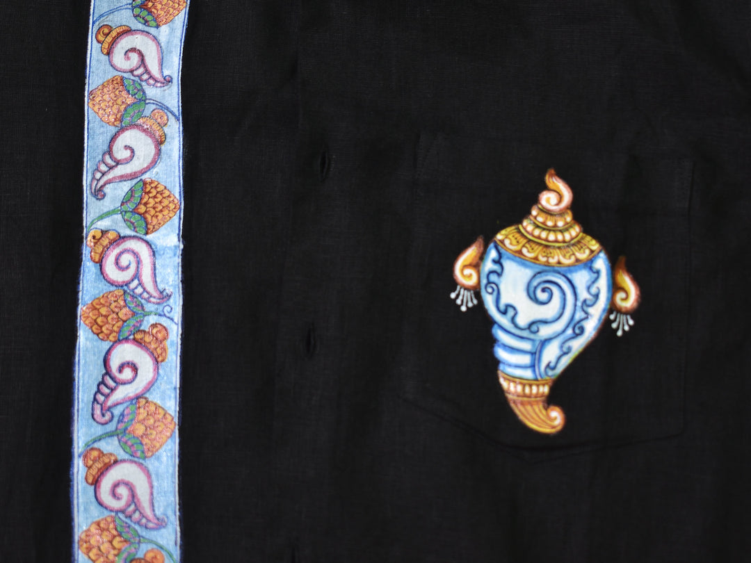 Odisha Pattachitra - Sankhnaad | 100% Linen | Limited Edition