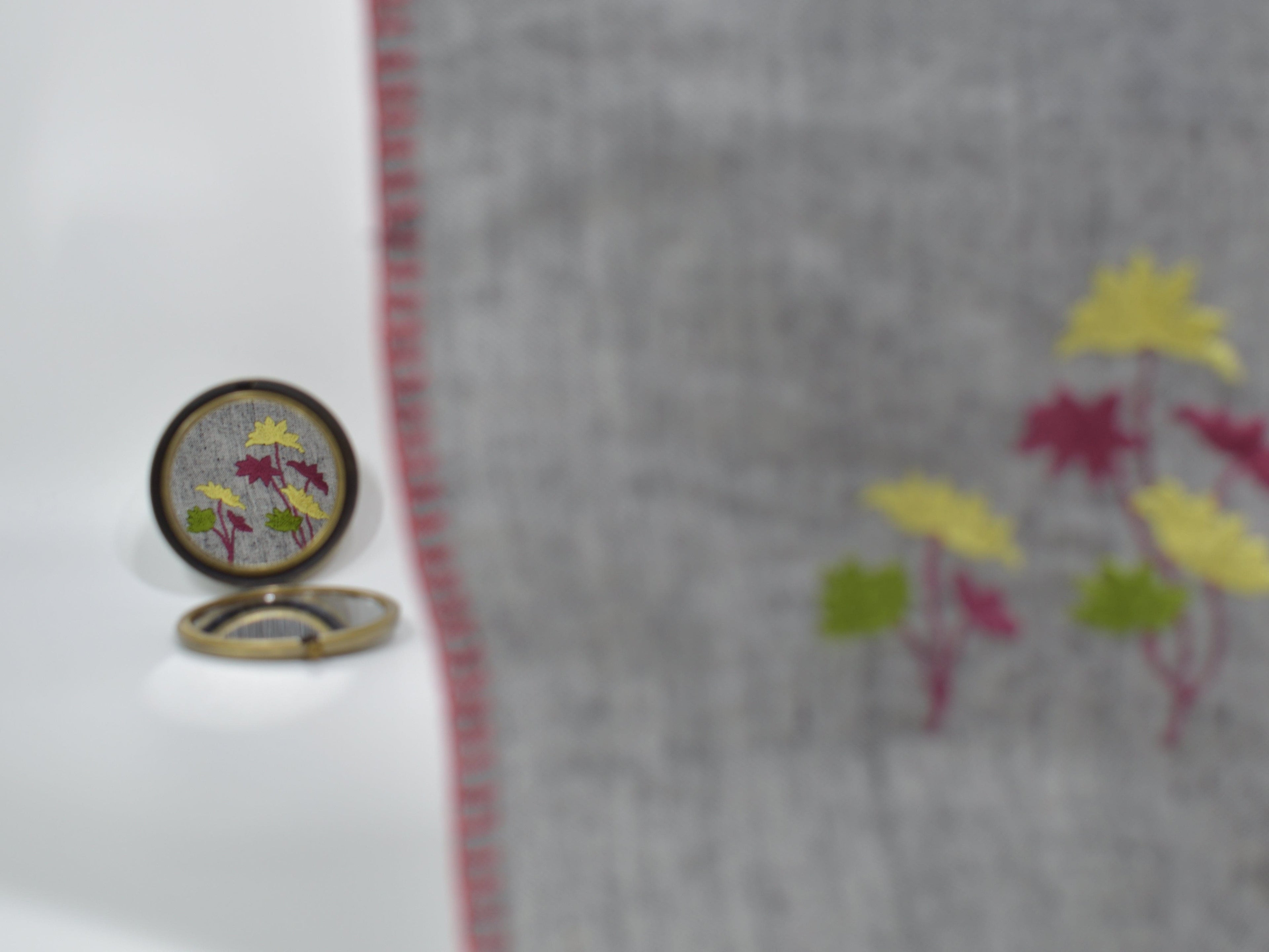 Chamba Rumal - Yellow Midnight Blossoms | 100% Khadi | Limited Edition