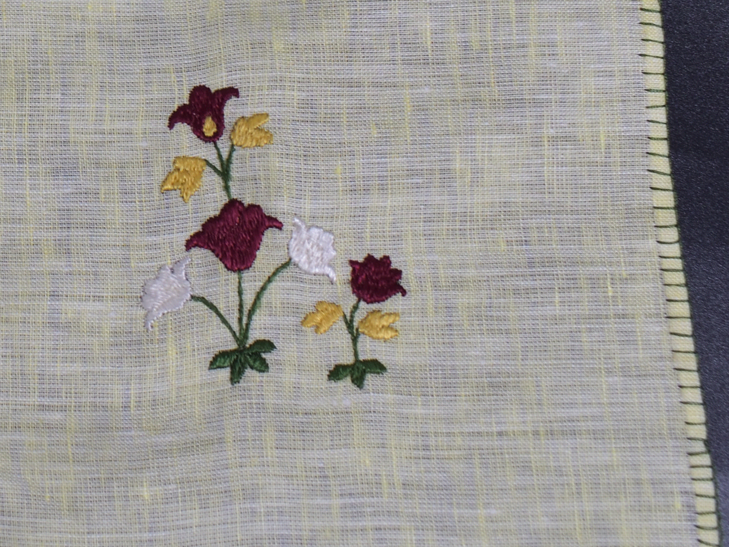 Chamba Rumal - Red Flower | 100% Linen | Limited Edition