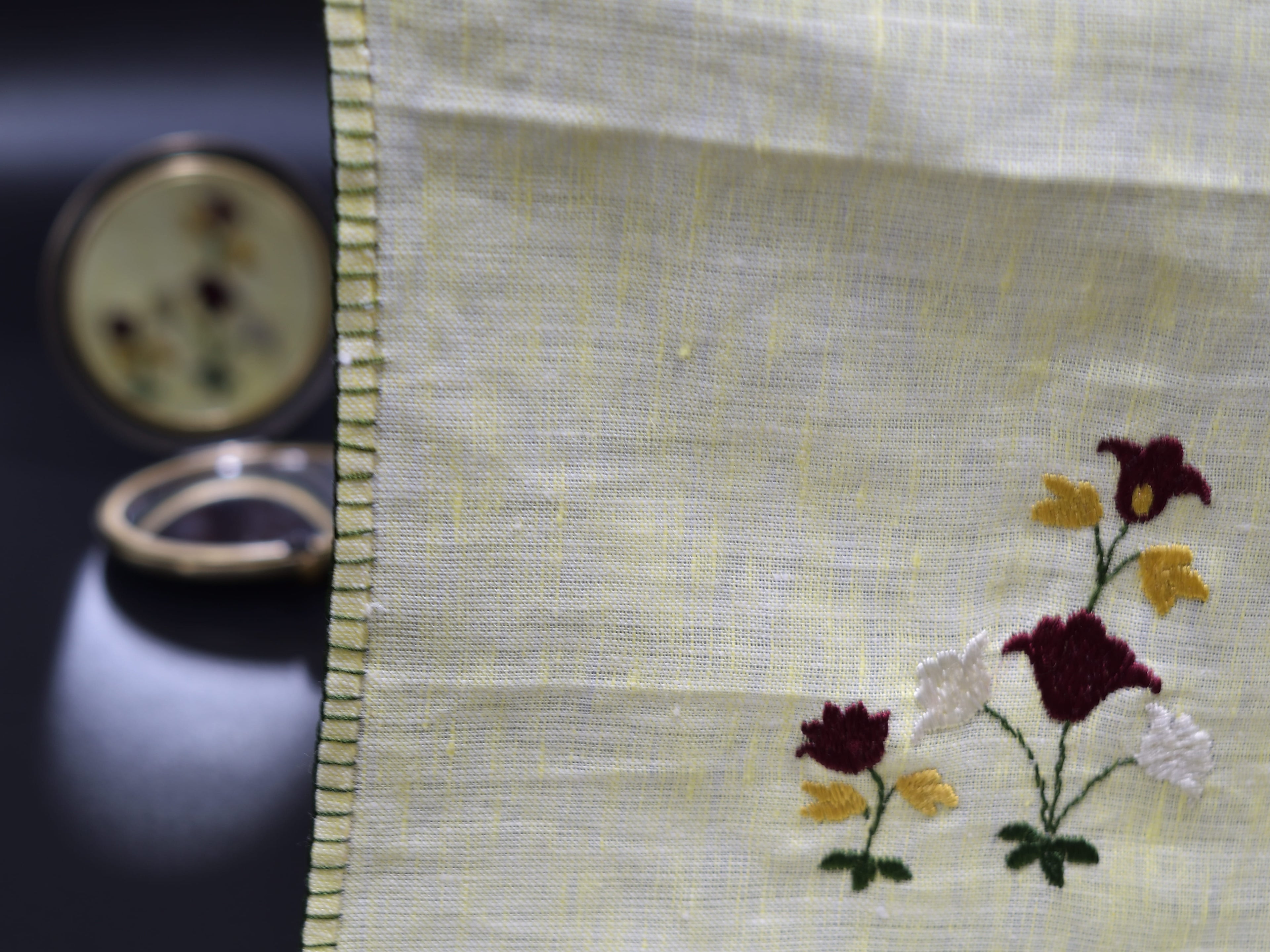 Chamba Rumal - Red Flower | 100% Linen | Limited Edition