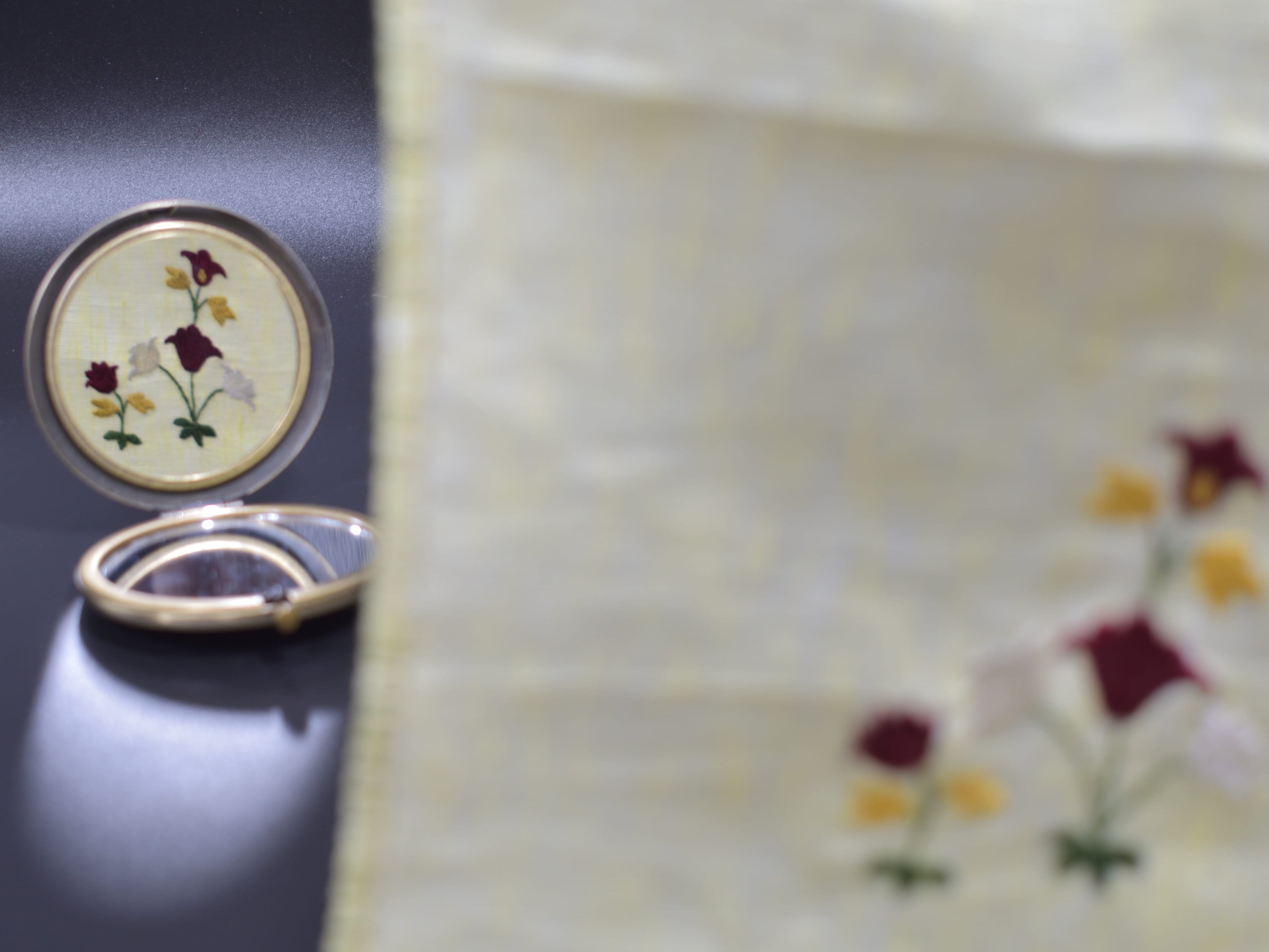 Chamba Rumal - Red Flower | 100% Linen | Limited Edition