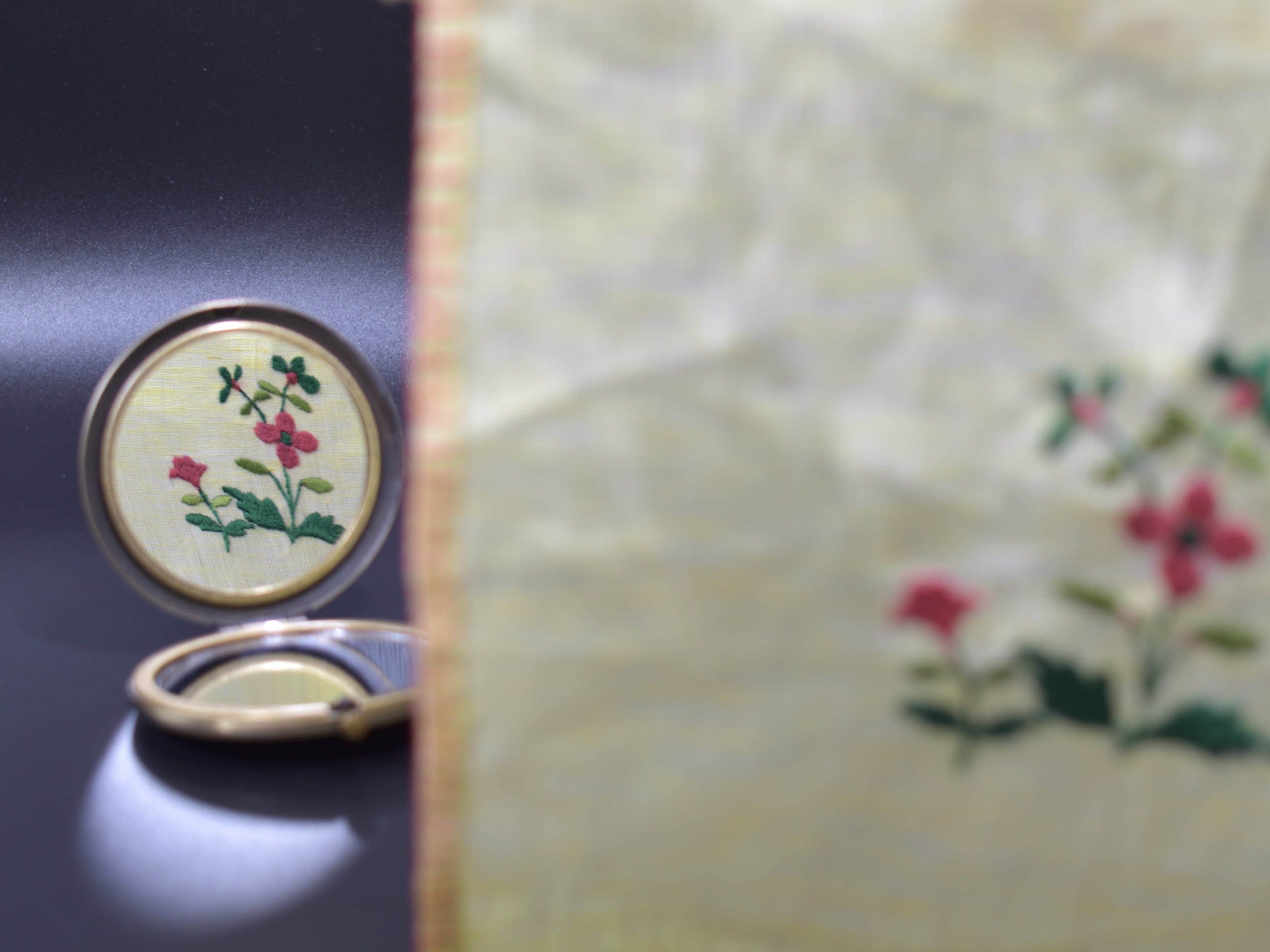 Chamba Rumal - Four Leaf Pink Flower | 100% Linen | Limited Edition