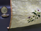 Chamba Rumal - White Flower | 100% Linen | Limited Edition