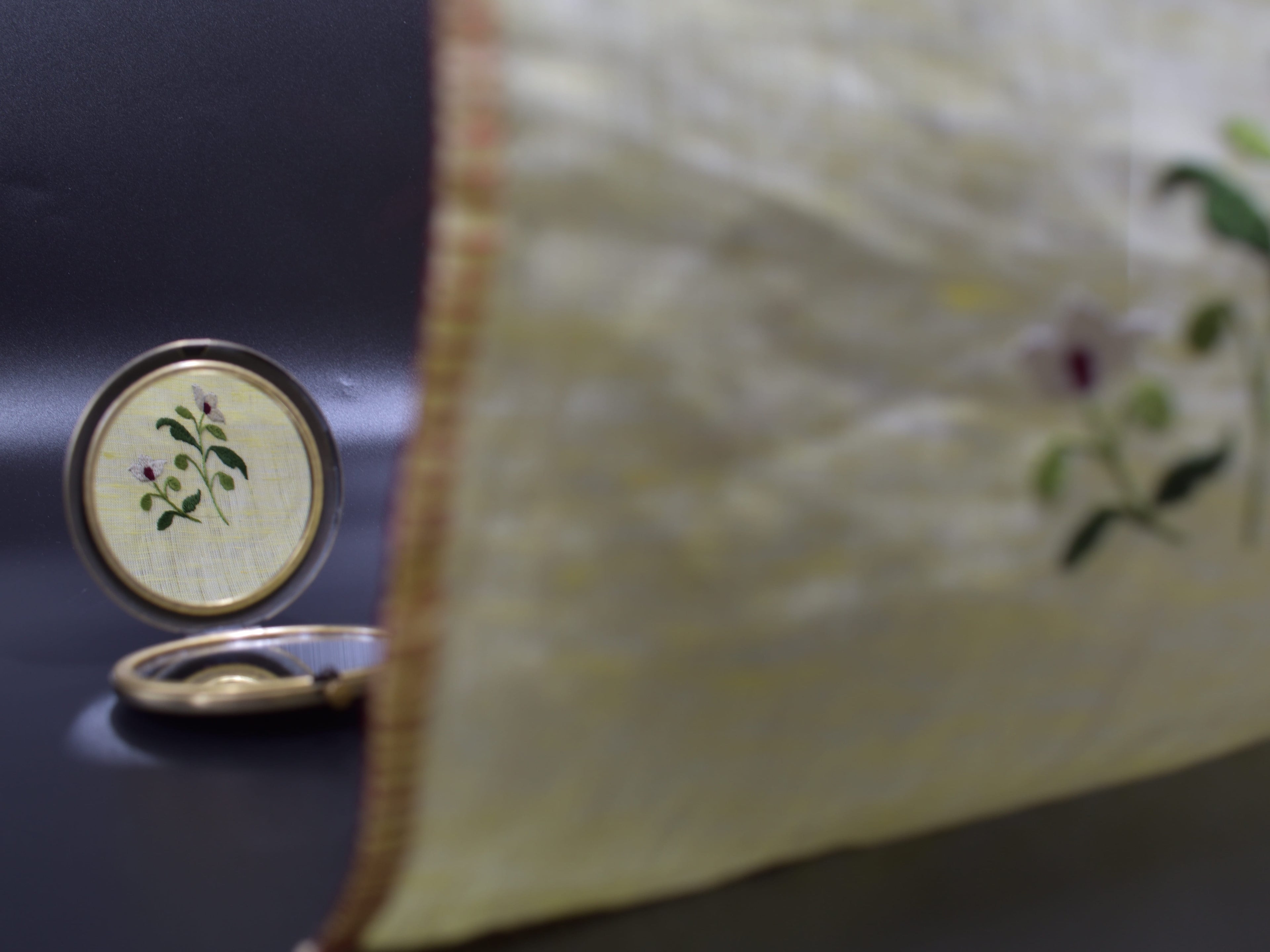 Chamba Rumal - White Flower | 100% Linen | Limited Edition