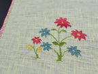 Chamba Rumal - Blue & Pink Flowers | 100% Linen | Limited Edition