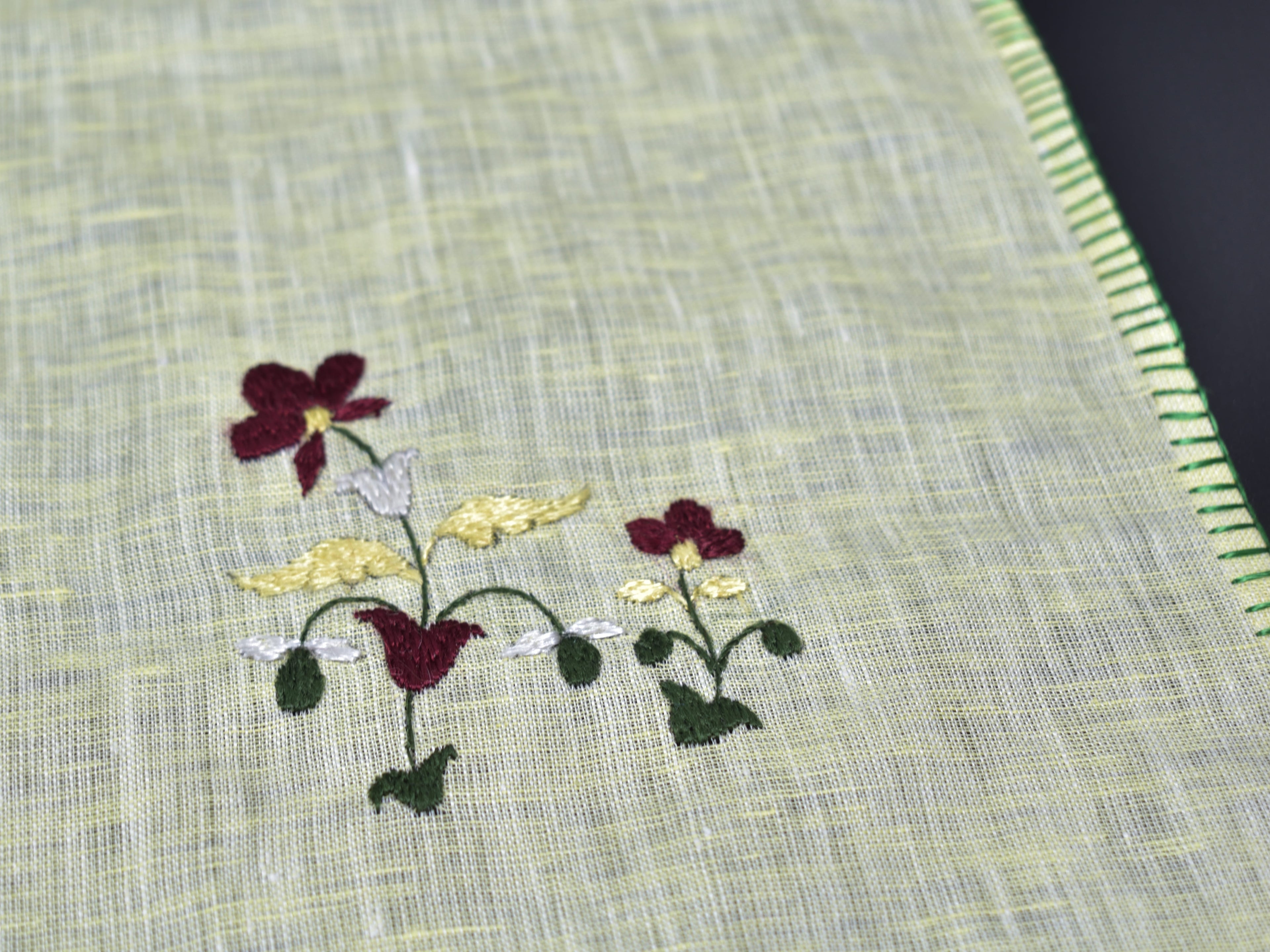 Chamba Rumal - Maroon Bouquet | 100% Linen | Limited Edition