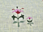 Chamba Rumal - Pink Flower | 100% Linen | Limited Edition