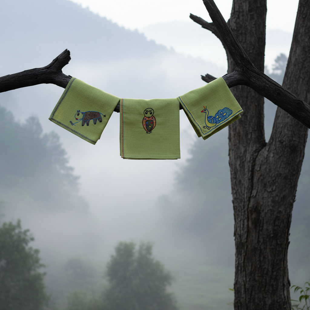Bihar Sujani - Sanskriti | Set of 3 | 100% Khadi | Limited Edition
