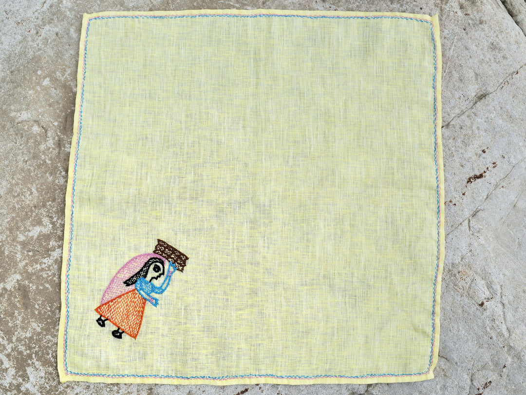 Sujani - Wood Collection Day | 100% Linen | Limited Edition