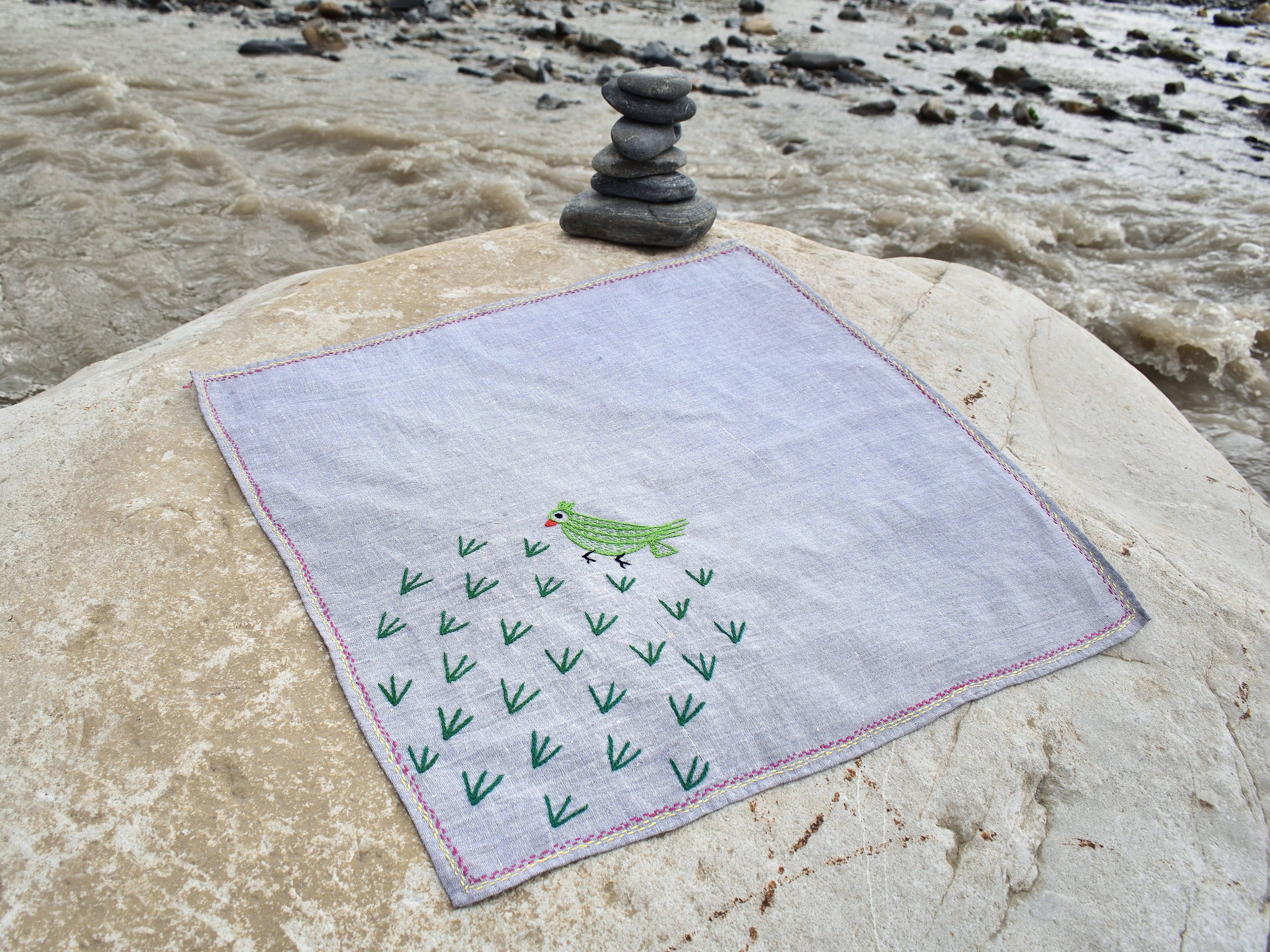Bihar Sujani - Parroting Around | 100% Khadi | Limited Edition