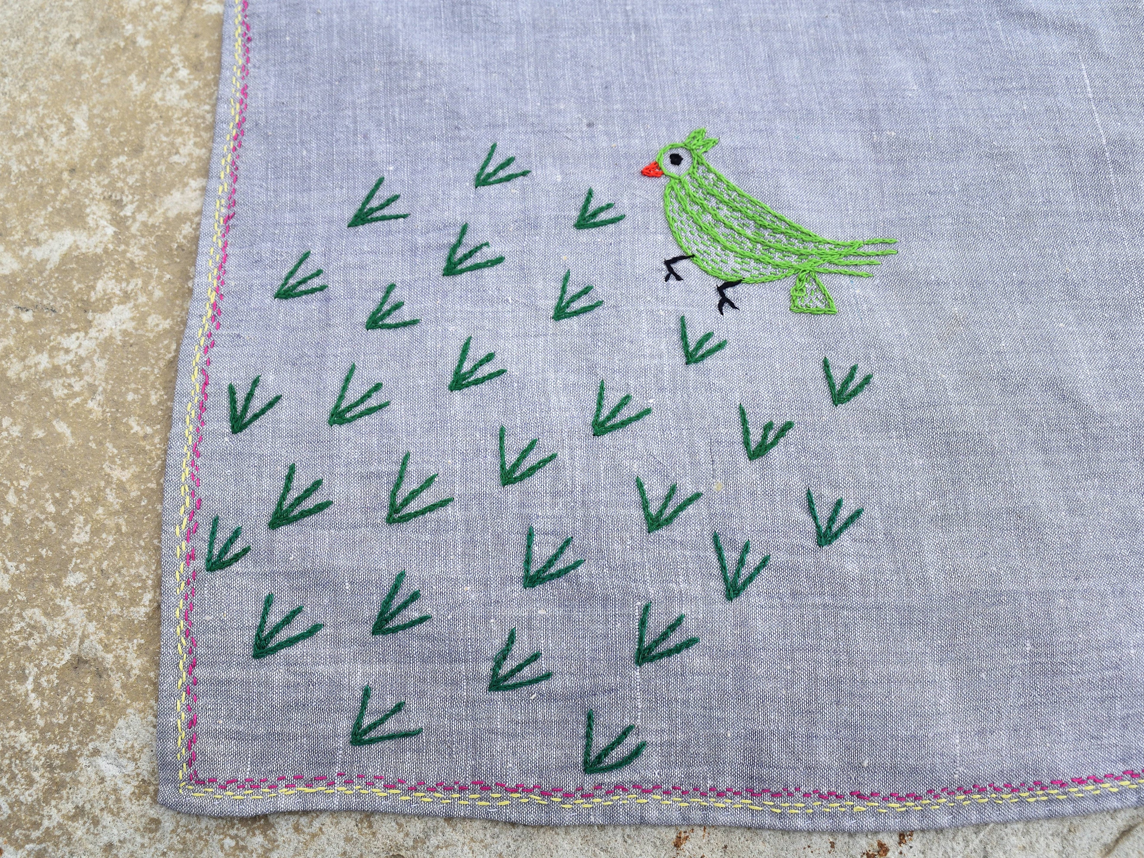 Bihar Sujani - Parroting Around | 100% Khadi | Limited Edition