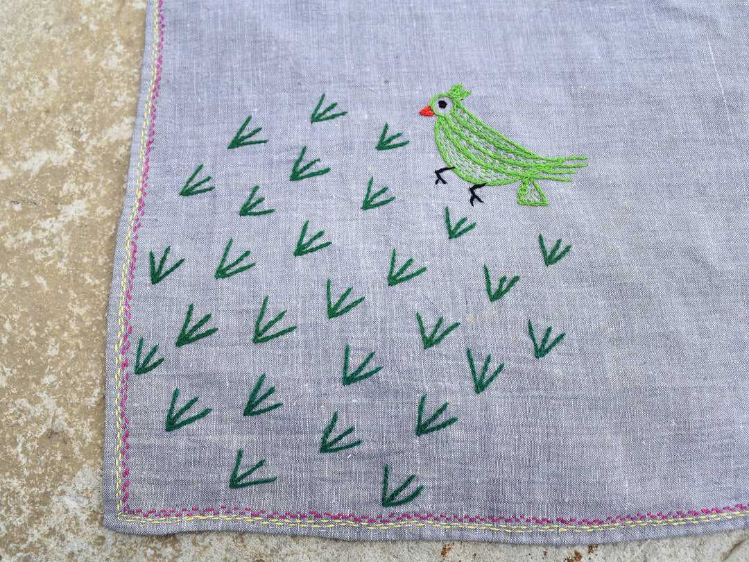 Sujani - Parroting Around | 100% Khadi | Limited Edition