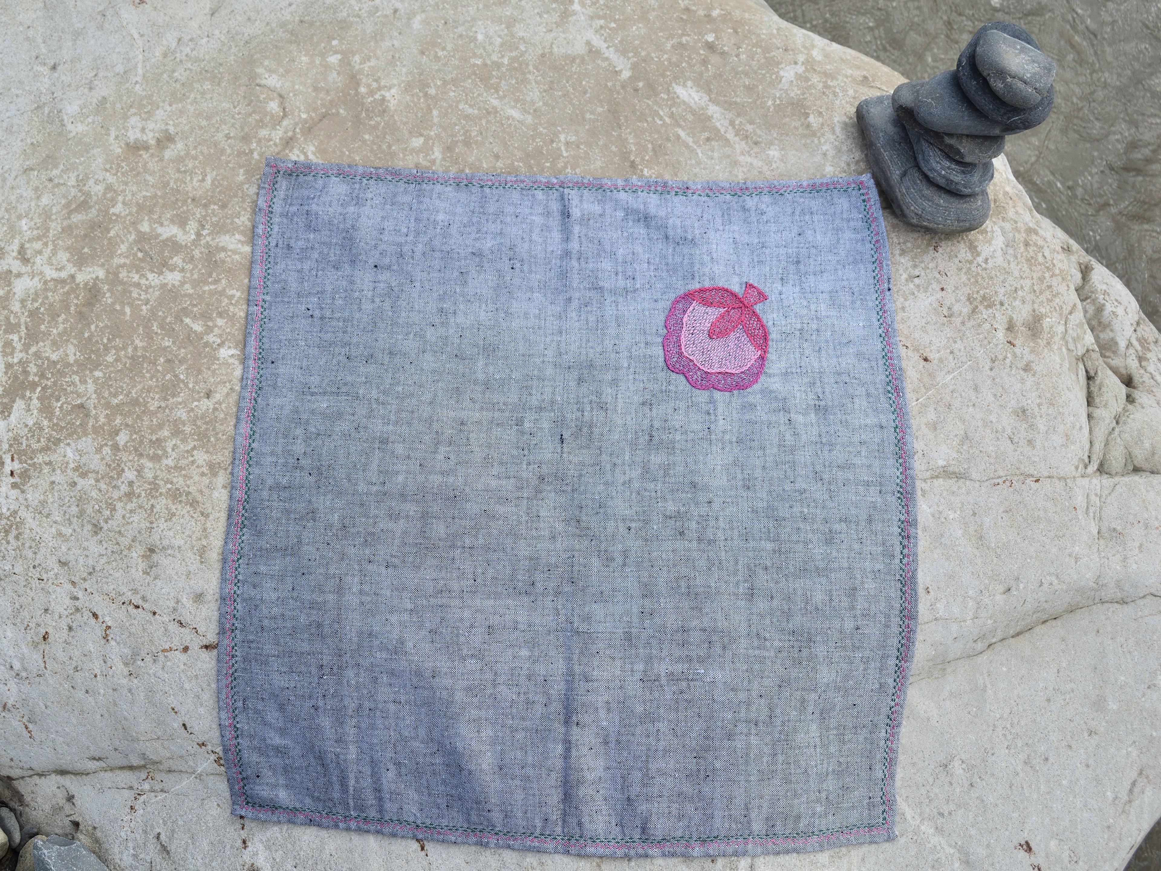 Bihar Sujani - Midnight Pink Blossom | 100% Khadi | Limited Edition