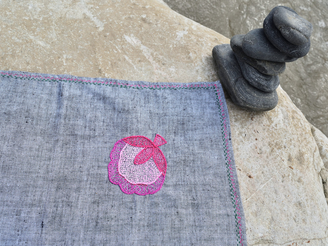 Sujani - Midnight Pink Blossom | 100% Khadi | Limited Edition