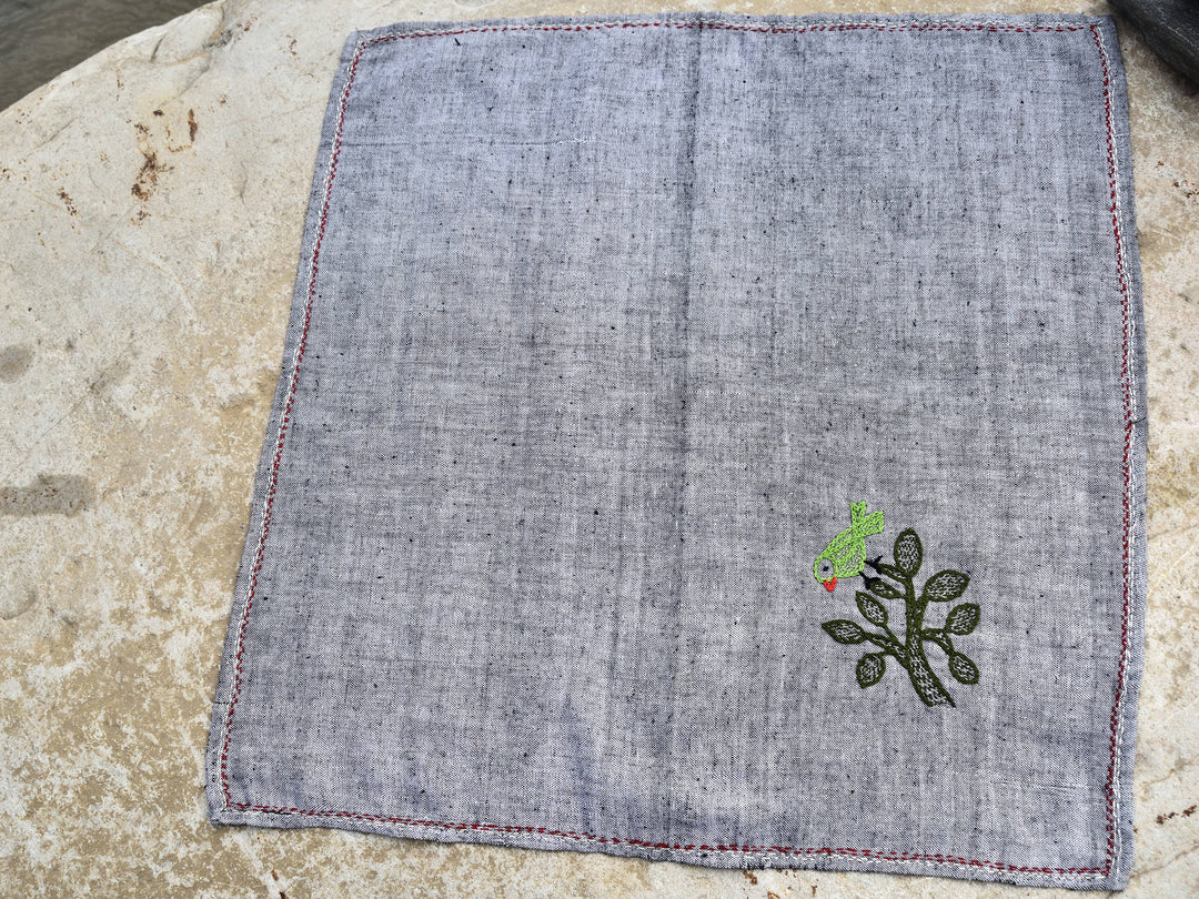 Sujani - A Parrot-y Tree | 100% Khadi | Limited Edition