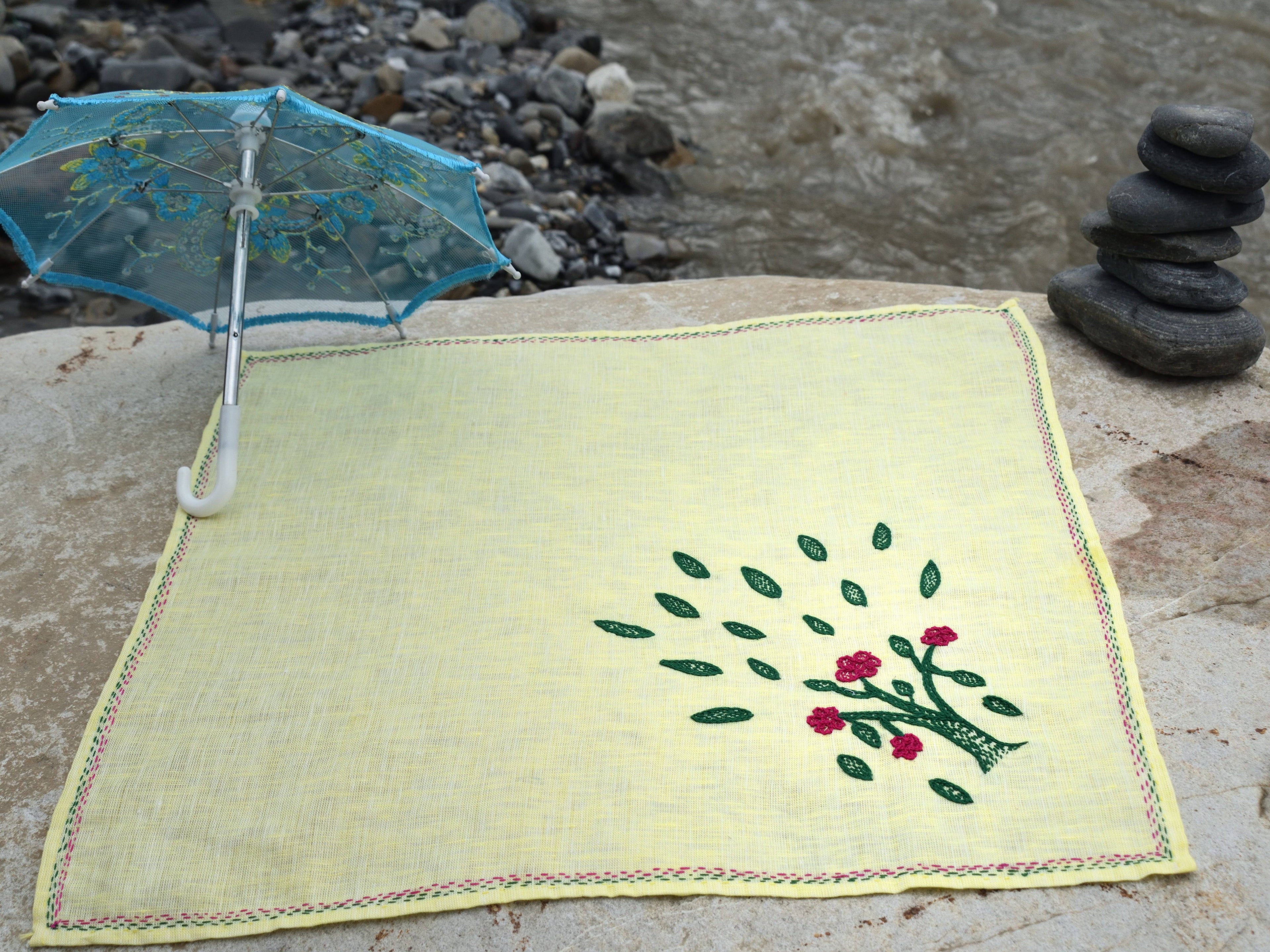 Bihar Sujani - Evergreen Garden | 100% Linen | Limited Edition