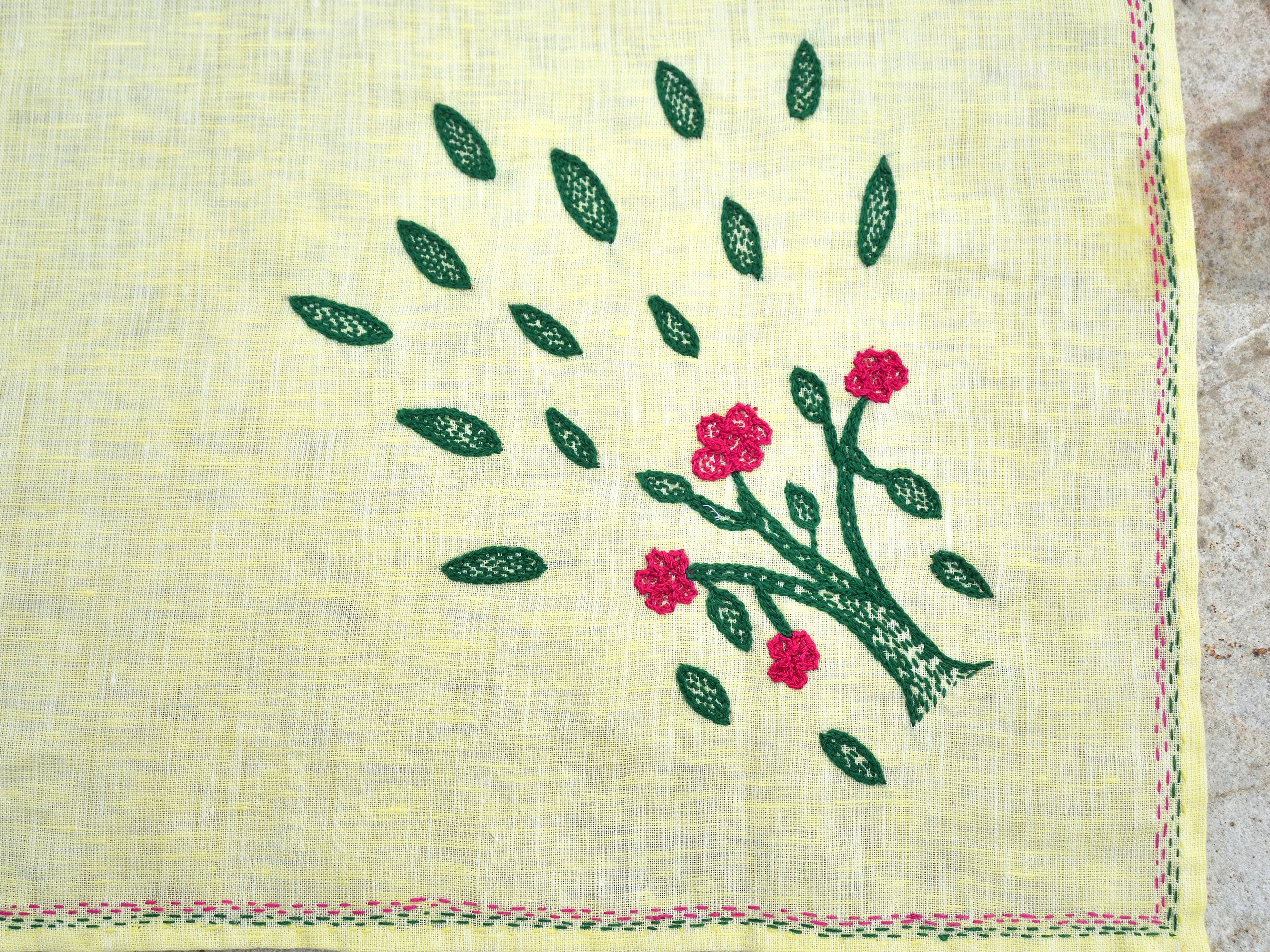 Bihar Sujani - Evergreen Garden | 100% Linen | Limited Edition