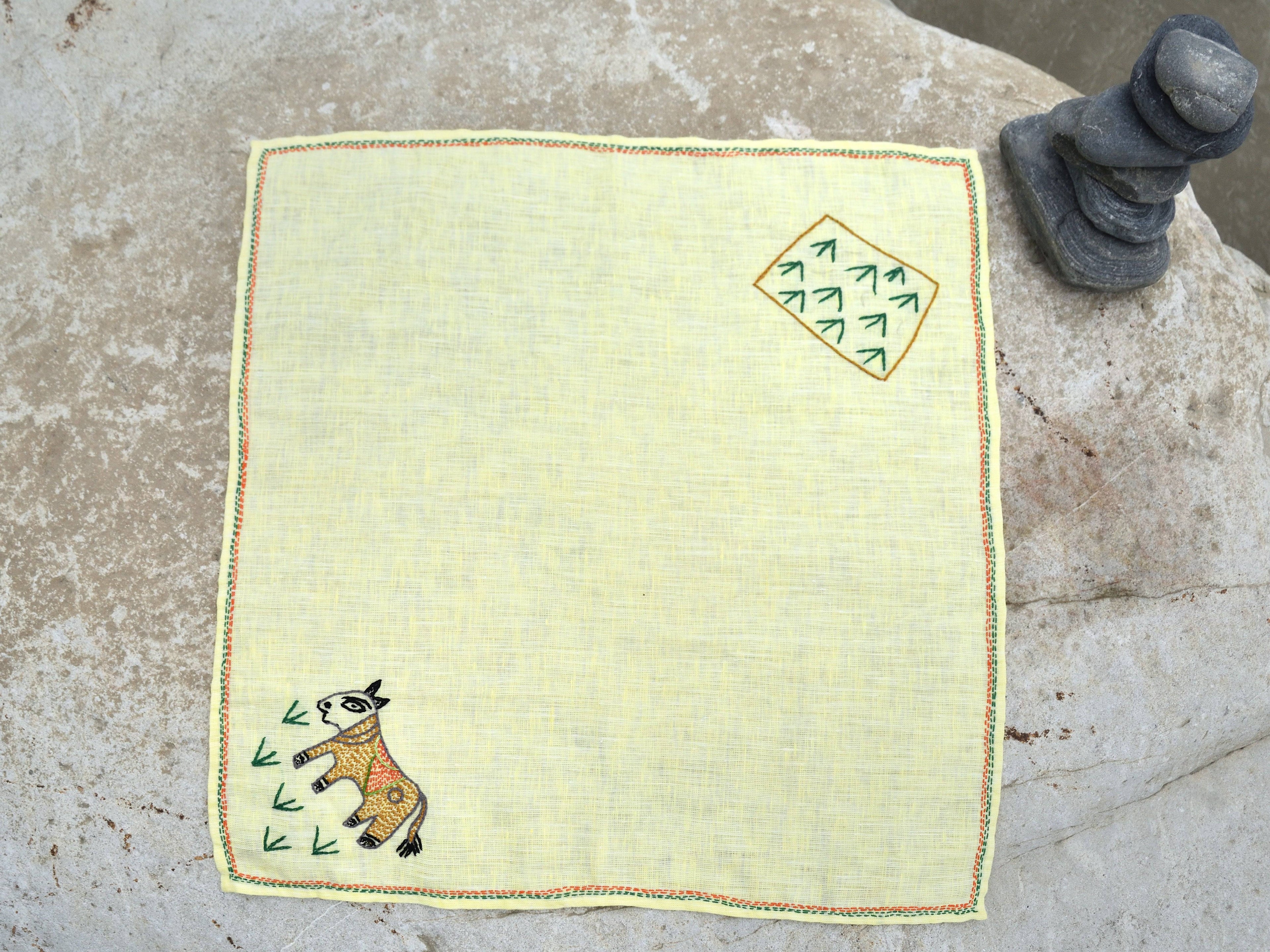 Bihar Sujani - Cow-tastic | 100% Linen | Limited Edition