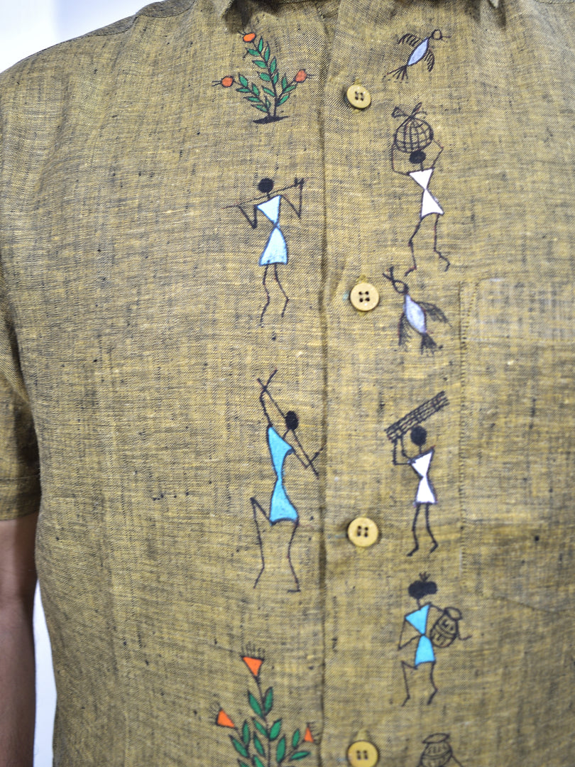 Warli - Line it up | 100% Linen | Limited Edition