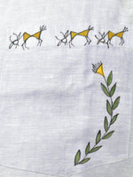 Load image into Gallery viewer, Warli - Shouldering The Village | 100% Linen | Limited Edition
