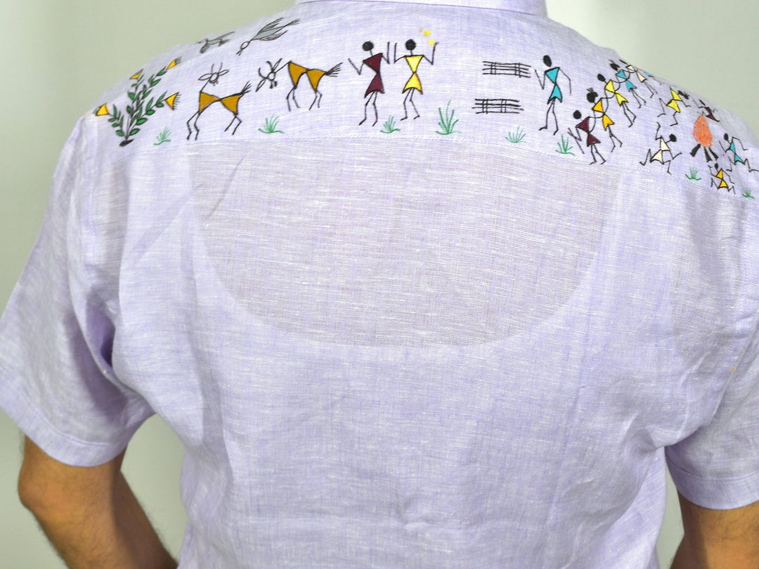 Warli - Shouldering The Village | 100% Linen | Limited Edition