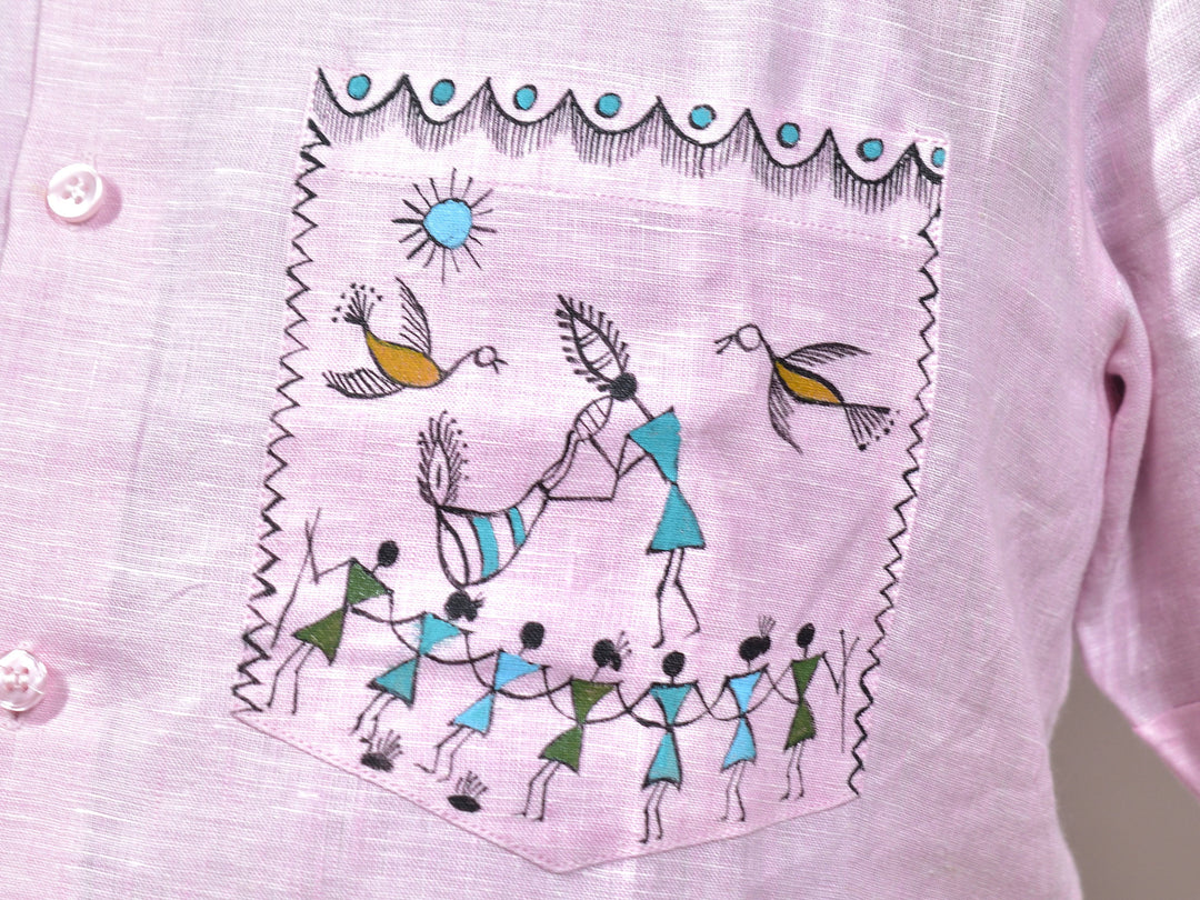 Warli - The Sunny Tarpa | 100% Linen | Limited Edition