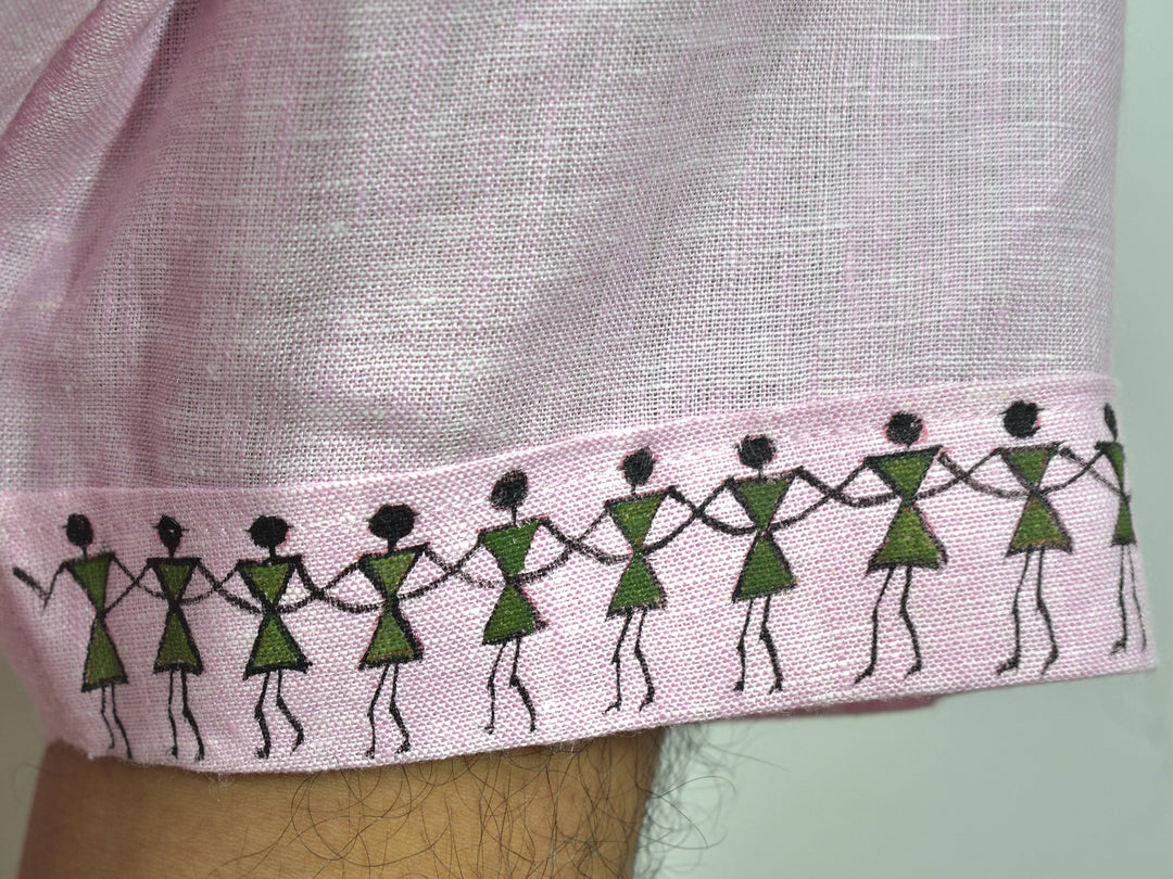 Warli - Row Your Boat | 100% Linen | Limited Edition