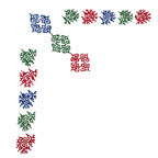 Peacock motif Kasuti embroidery rendered through the traditional Murgi stitch technique of Karnataka, featuring interconnected geometric formations and mirrored directional movement articulated in cobalt blue, emerald green and vermilion red threadwork. The composition highlights counted stitch discipline, flowing geometric continuity, and the tactile precision characteristic of hand-executed Kasuti embroidery traditions on Mulmul Khadi.