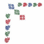 Load image into Gallery viewer, Peacock motif Kasuti embroidery rendered through the traditional Murgi stitch technique of Karnataka, featuring interconnected geometric formations and mirrored directional movement articulated in cobalt blue, emerald green and vermilion red threadwork. The composition highlights counted stitch discipline, flowing geometric continuity, and the tactile precision characteristic of hand-executed Kasuti embroidery traditions on Mulmul Khadi.
