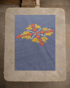 Detailed view of the Malenadu peacock embroidery, revealing the closely worked Murgi and Gavanti stitches and the texture of the khadi cotton beneath.