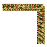 Load image into Gallery viewer, Archival detail study of Kasuti hand embroidery featuring a Swastik motif executed through the traditional Murgi and Gavanti stitch techniques of Karnataka. The interconnected border composition reveals counted geometric repetition, directional thread movement, and disciplined hand-controlled symmetry, while deep maroon and moss green embroidery threads reinforce the measured rhythm characteristic of historic Kasuti embroidery traditions.