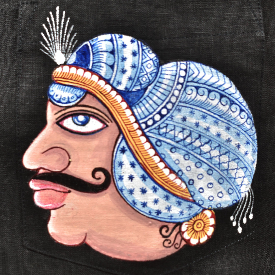 Odisha Pattachitra - Aadyasevak | 100% Linen | Limited Edition