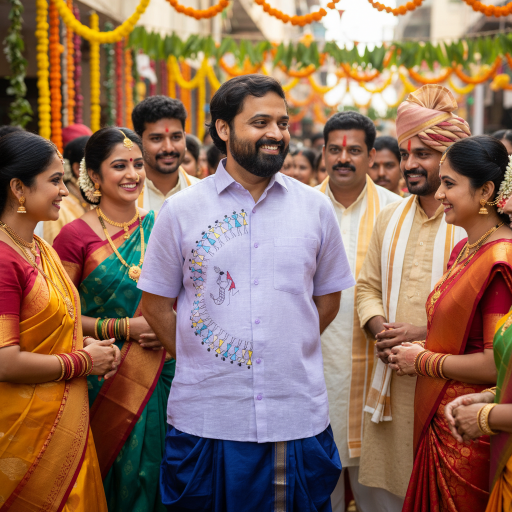 Warli - Utsav | 100% Linen | Limited Edition