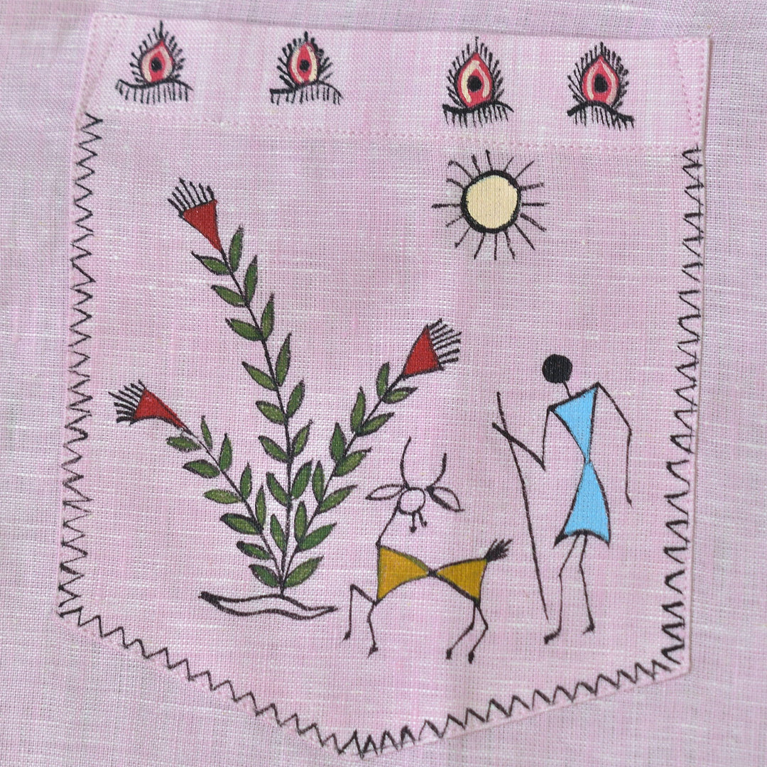 Warli - Pravah | 100% Linen | Limited Edition