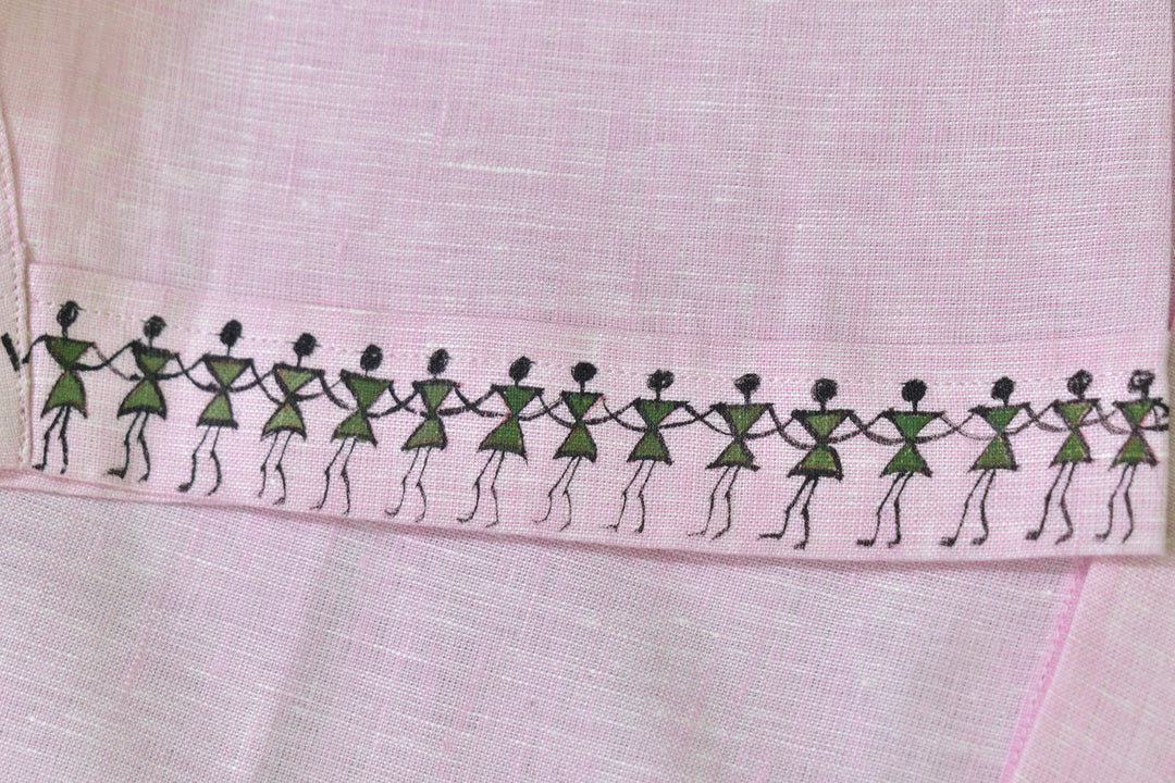 Warli - Matsya | 100% Linen | Limited Edition