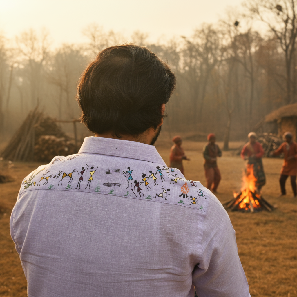 Warli - Aabha | 100% Linen | Limited Edition